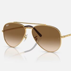Ray-ban new aviator RB 3625 58 gold with light brown lens